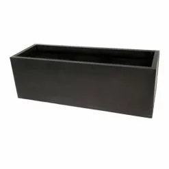 70cm Zinc Galvanised Black Trough Planter - By Primrose™