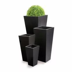 H90cm Zinc Galvanised Black Flared Square Planter - By Primrose™ -Perennial Plants Sales Store PP0007LA add image 1 c81c