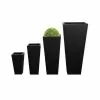 H116cm Zinc Galvanised Black Flared Square Planter - By Primrose™ -Perennial Plants Sales Store PP0007XL main image a8e1