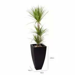 100cm Zinc Galvanised Black Tapered Cube Planter - By Primrose™ -Perennial Plants Sales Store PP0068X add image 3 6fc7