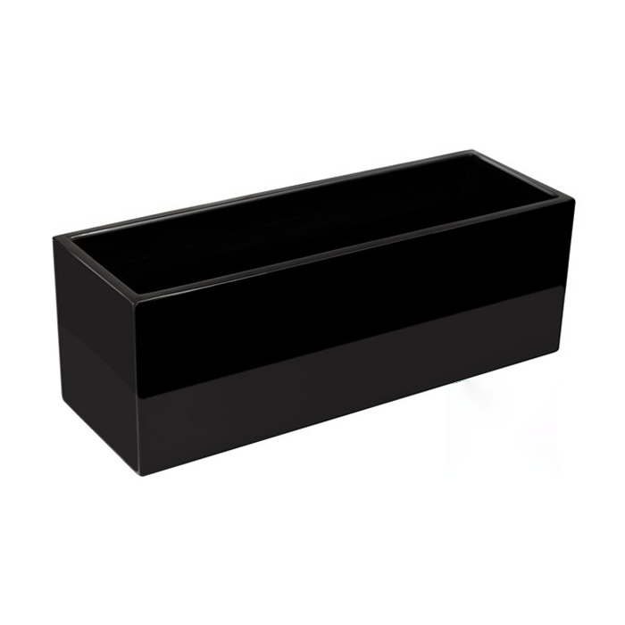 80cm Gloss Fibreglass Trough Planter In Black - By Primrose™ 6 80cm Gloss Fibreglass Trough Planter In Black - By Primrose™ - Image 4