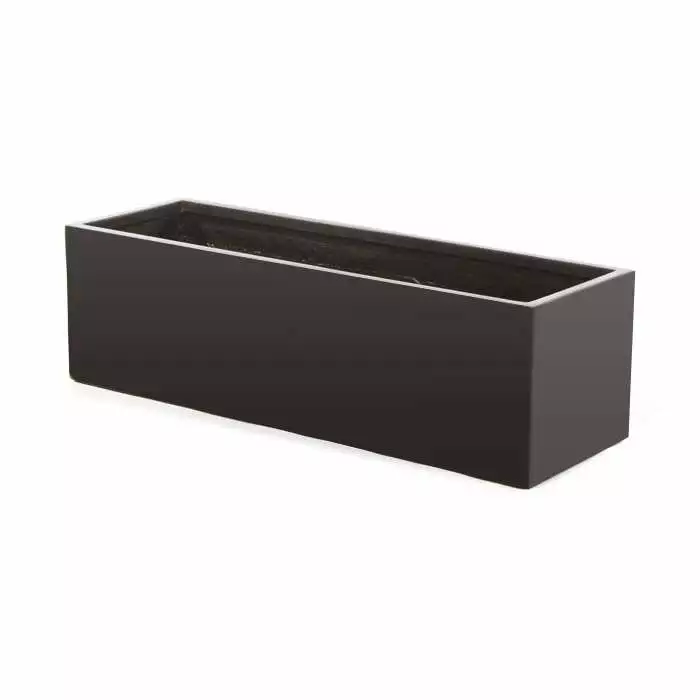 100cm Fibreglass Trough Planter In Matt Black - By Primrose™ 3 100cm Fibreglass Trough Planter In Matt Black - By Primrose™