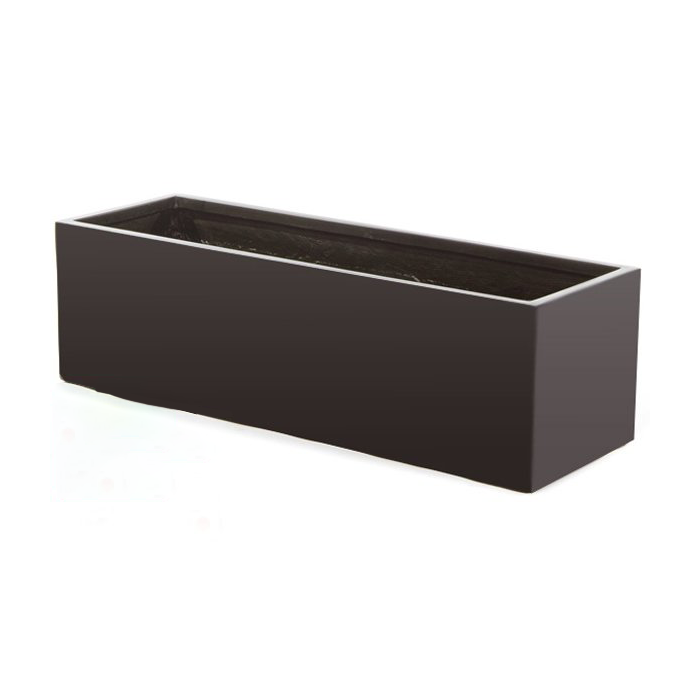 80cm Fibreglass Trough Planter In Black - By Primrose™ 4 80cm Fibreglass Trough Planter In Black - By Primrose™ - Image 2
