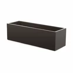 80cm Fibreglass Trough Planter In Matt Black - By Primrose™