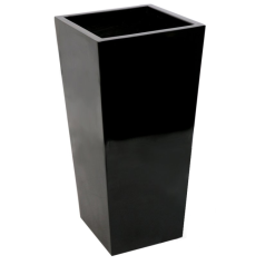 1.2m X 43cm Gloss Tall Flared Square Fibreglass Planter Black - By Primrose™ -Perennial Plants Sales Store PP0404XL main image a79f