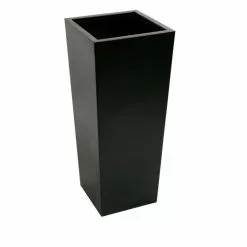 90cm X 40cm Tall Flared Square Fibreglass Planter In Matt Black - By Primrose™