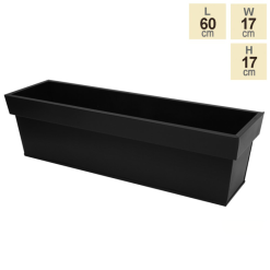 60cm Zinc Edge Black Trough Planter - By Primrose™ -Perennial Plants Sales Store PP0440M main image 8c1f