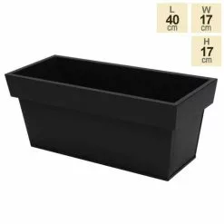 40cm Zinc Edge Black Trough Planters - By Primrose™ -Perennial Plants Sales Store PP0440S 3255
