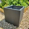 20cm Polystone Small Grey Cube Pot Planter -Perennial Plants Sales Store PP0460SSA main image dd36