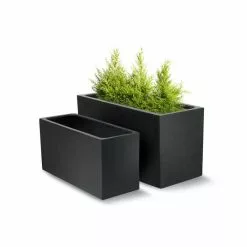 100cm Polystone Large Black Trough Planter -Perennial Plants Sales Store PP0472L add image 4 af6c