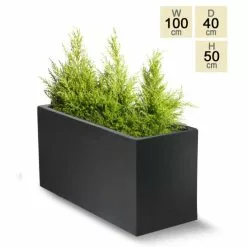 100cm Polystone Large Black Trough Planter -Perennial Plants Sales Store PP0472L add image 5 3390