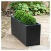 80cm Polystone Small Black Trough Planter