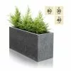 80cm Poly-Terrazzo Small Black Trough Planter