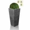 91cm Polyterrazzo Black Tall Flared Square Planter -Perennial Plants Sales Store PP0512 main image ef37