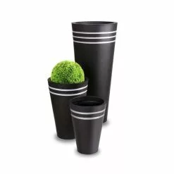 H90cm Tall Round Black Zinc Planter - By Primrose™ -Perennial Plants Sales Store PP0521L add image 2 6198