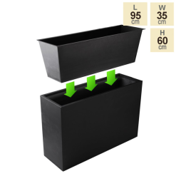 95cm Zinc Tall Trough Planter With Insert - By Primrose™ -Perennial Plants Sales Store PP1772L main image f9d7