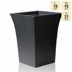 H31cm Black Square Flared Planter - By Primrose™ -Perennial Plants Sales Store PP1841S1 ac94
