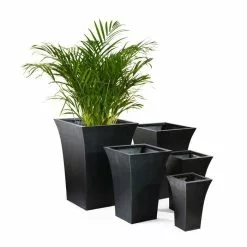H38cm Black Square Flared Planter - By Primrose™ -Perennial Plants Sales Store PP1841S2 add image 1 df5c