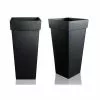 H60cm Black Zinc Tall Flared Square Planter - By Primrose™ -Perennial Plants Sales Store PP1890S rollover image 7137