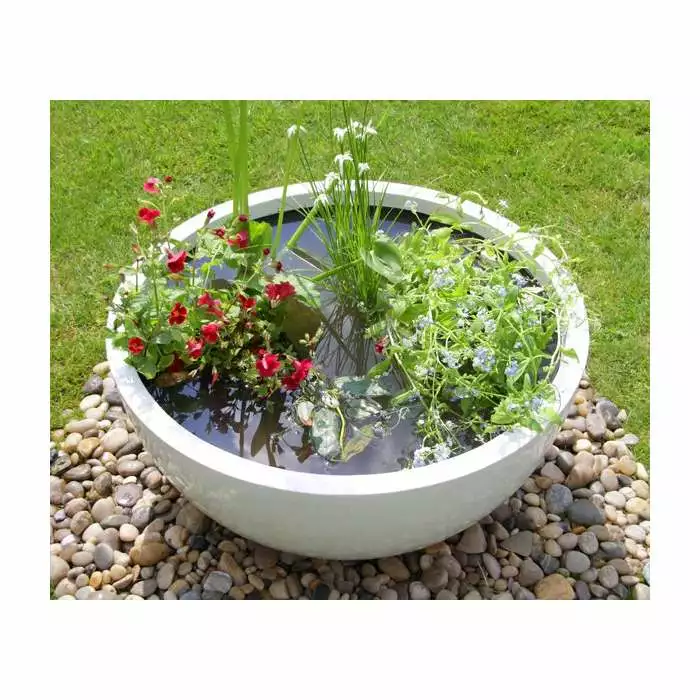 72cm Fibreglass High Gloss Low Bowl Planter - By Primrose™ 4 72cm Fibreglass High Gloss Low Bowl Planter - By Primrose™ - Image 2