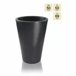 69cm Polystone Black Calgary Tall Planter