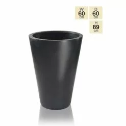 89cm Polystone Calgary Black Tall Planter