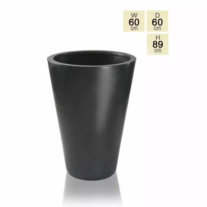 89cm Polystone Calgary Black Tall Planter 3 89cm Polystone Calgary Black Tall Planter