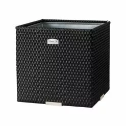 46cm Polyrattan Cube Planter Available In 8 Colours - Two Tone Sand