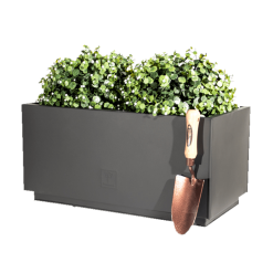 60cm Zinc Galvanised Kick-Bottom Trough Planter In Black By Primrose™ -Perennial Plants Sales Store PP3006S feed image 11ce