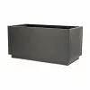 60cm Zinc Galvanised Kick-Bottom Trough Planter In Black By Primrose™