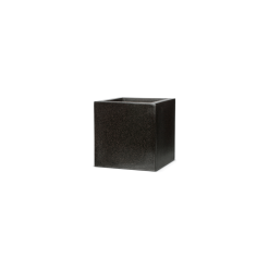 40cm Poly Resin Cube Planter In Black