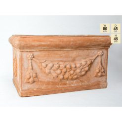 W80cm Large Terracotta Trough With Detail -Perennial Plants Sales Store PP3978 main image 07b0