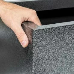 100cm Trough Zinc Silver & Black Textured Dipped Galvanised Planter