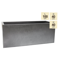 100cm Trough Zinc Silver & Black Textured Dipped Galvanised Planter -Perennial Plants Sales Store PP40757 main image 134a