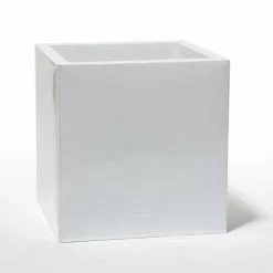 40cm Cube Zinc White Gloss Dipped Galvanised Planter