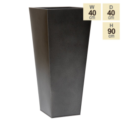 90cm Flared Square Zinc Silver & Black Textured Dipped Galvanised Planter 11 90cm Flared Square Zinc Silver & Black Textured Dipped Galvanised Planter -Perennial Plants Sales Store PP40772 main image 2393