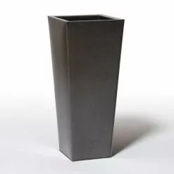 70cm Flared Square Zinc Silver & Black Textured Dipped Galvanised Planter -Perennial Plants Sales Store PP40775 add image 1 75d2