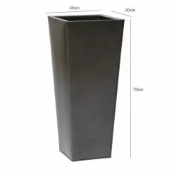 70cm Flared Square Zinc Silver & Black Textured Dipped Galvanised Planter -Perennial Plants Sales Store PP40775 add image 2 e302