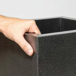 75cm Tall Cube Zinc Silver & Black Textured Dipped Galvanised Planter -Perennial Plants Sales Store PP40781 add image 2 5f39