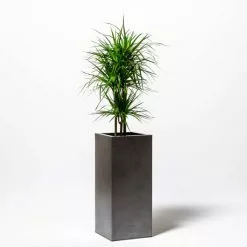 75cm Tall Cube Zinc Silver & Black Textured Dipped Galvanised Planter -Perennial Plants Sales Store PP40781 add image 4 f160