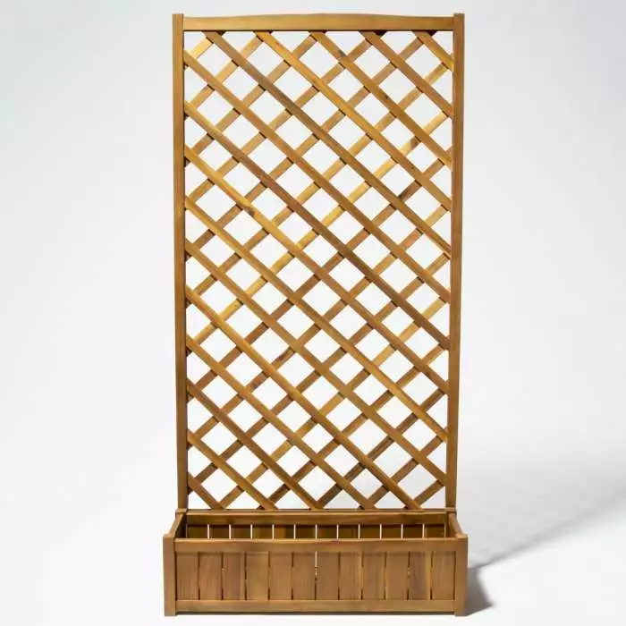 180cm Trough With Trellis Hardwood Planter 4 180cm Trough With Trellis Hardwood Planter - Image 2