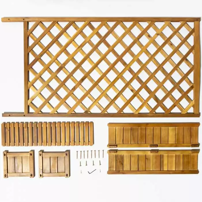 180cm Trough With Trellis Hardwood Planter 6 180cm Trough With Trellis Hardwood Planter - Image 4