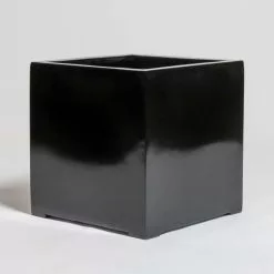 40cm Black Gloss Polystone Cube Planter -Perennial Plants Sales Store PP40906 add image 1 e65b