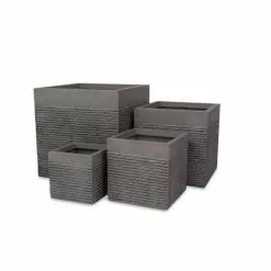H50cm Extra Large Light Grey Fibrecotta Brick Design Cube Planter - By Primrose™ -Perennial Plants Sales Store PP4506XL add image 3 bdcc