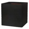 40cm Capi Nature Rib NL Planter Square Planter In Black -Perennial Plants Sales Store PP4627M main image b64e