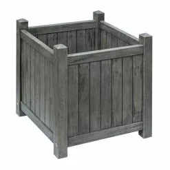48.5cm Alderley Grey Square Hardwood Planter Planter By Rowlinson®