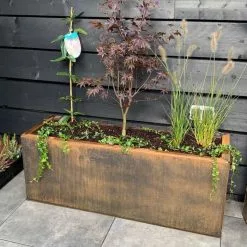100cm Weathering Steel Trough Planter Box By Straightcurve