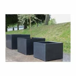 85cm Titanic Black Polystone Cube Planter -Perennial Plants Sales Store PP7758 add image 2 4d0f