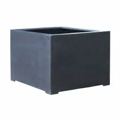 85cm Titanic Black Polystone Cube Planter