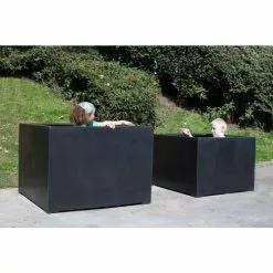 70cm Titanic Black Polystone Cube Planter 16 70cm Titanic Black Polystone Cube Planter -Perennial Plants Sales Store PP7759 add image 4 b3d2